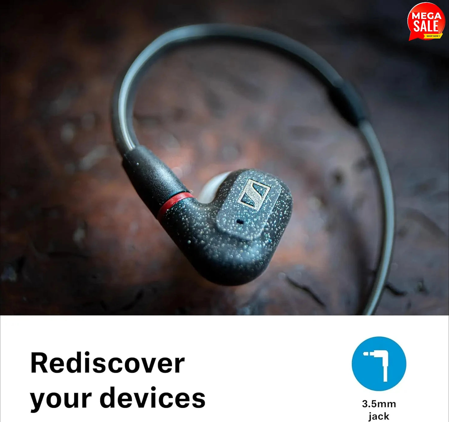 Sennheiser Wired In-Ear Earphones HiFi TrueResponse Dynamic Driver Detachable Cable Noise Isolating Studio Monitoring Hot Sale