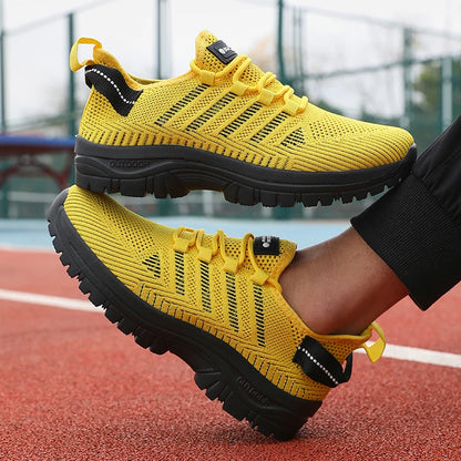 Men's Casual Shoes Breathable Flyknit Mesh Upper Comfortable Outdoor Walking, Cycling, Exercise Shoes for Men Tenis Para Hombre