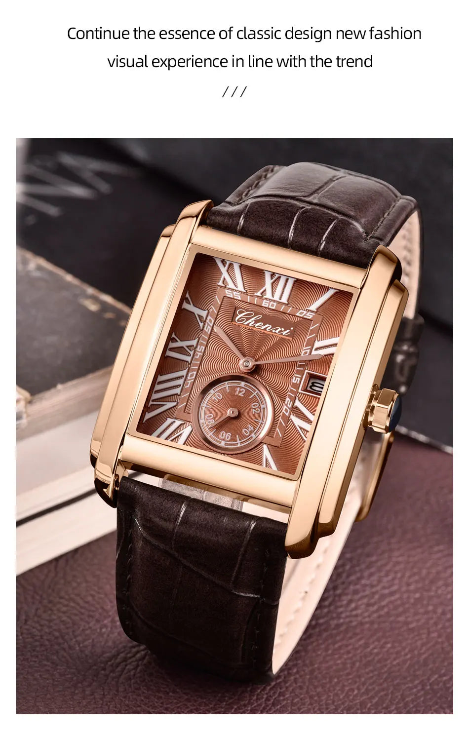 CHENXI 8216 Hot Selling Top Brand Business Men's Watch Quartz Military Calendar Waterproof Men's Leather Strap Elegant Clock