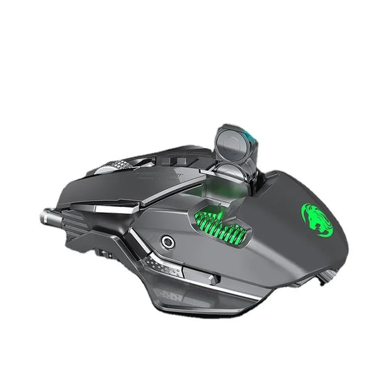Przewodowa mechaniczna mysz gamingowa RGB 6400 DPI do PC i e-sportu z magnetycznym mocowaniem, DIY i przeciwwagą