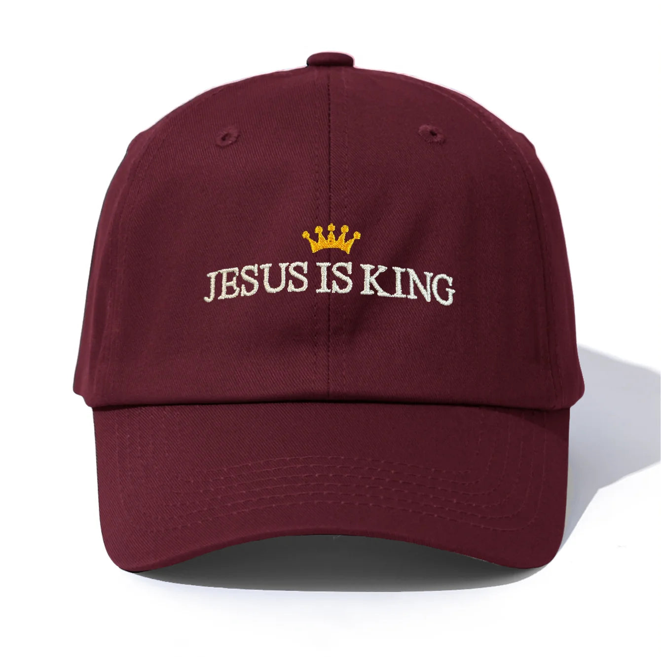 1pc JESUS IS KING Embroidery Baseball Cap for Adults,Minimalist Retro Style Casual Soft Adjustable Dad Hat,Perfect As Gift
