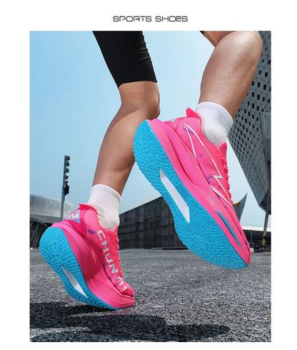 Zapatillas de running con placa de carbono para maratón, para hombre y mujer, deportivas especializadas, transpirables, ligeras y cómodas Chunta