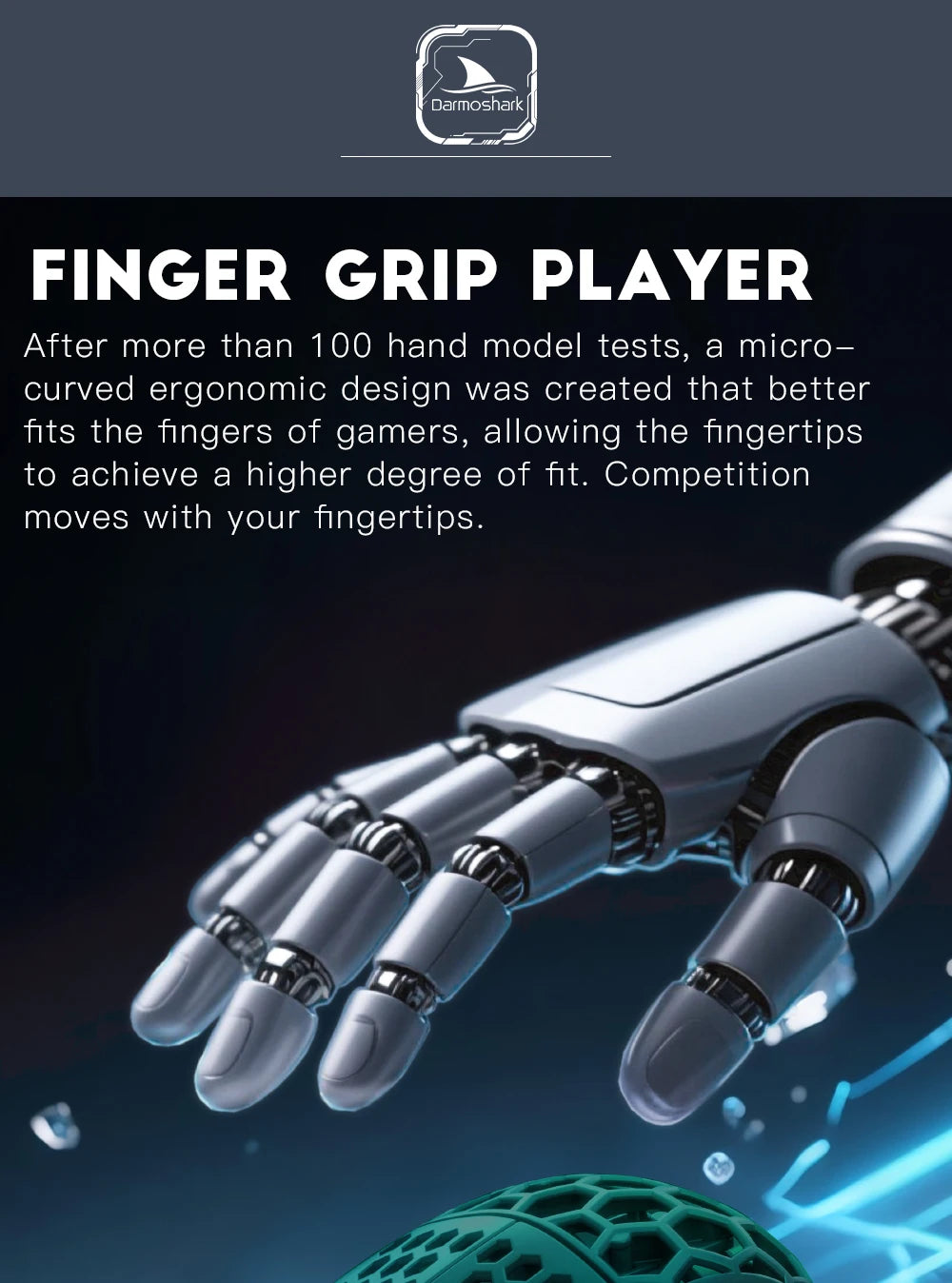 Darmoshark M5Air geschmiedete Carbonfaser kabellose 8K-Gaming-Maus PAW3950 30K DPI für kleine Hände, Finger-Grip, Game-Makro-Maus, leicht