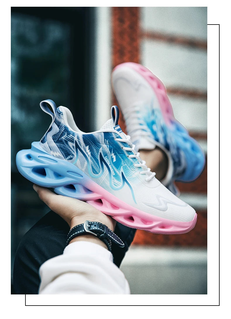 Men's Running Shoes Breathable Mesh Sports Shoes Cushioned Casual Sneakers Lightweight Comfortable Tennis Shoes Athletic Footwear