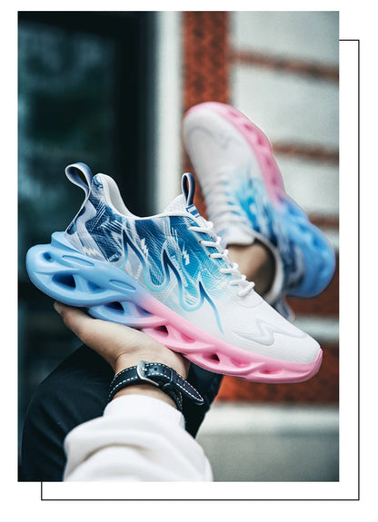 Men's Running Shoes Breathable Mesh Sports Shoes Cushioned Casual Sneakers Lightweight Comfortable Tennis Shoes Athletic Footwear