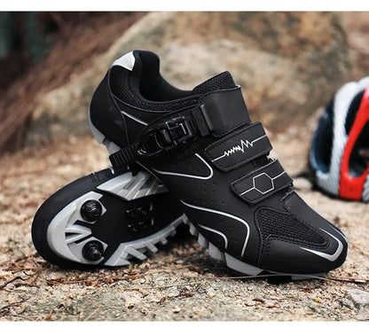 Unisex Hard Sole Cycling Shoes – 4-Season Road Bike Lock Pedal Shoes for MTB Outdoor Sports