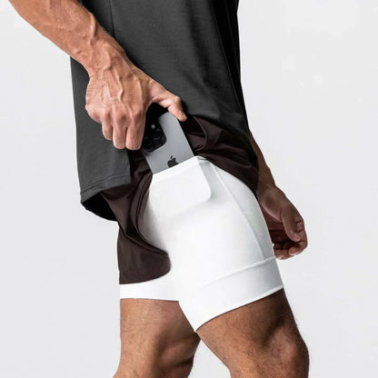 Pantaloncini da palestra da uomo Anime Demon Slayer ad asciugatura rapida, pantaloncini doppio strato 2 in 1, sportswear Y2K estate 2026, streetwear traspirante