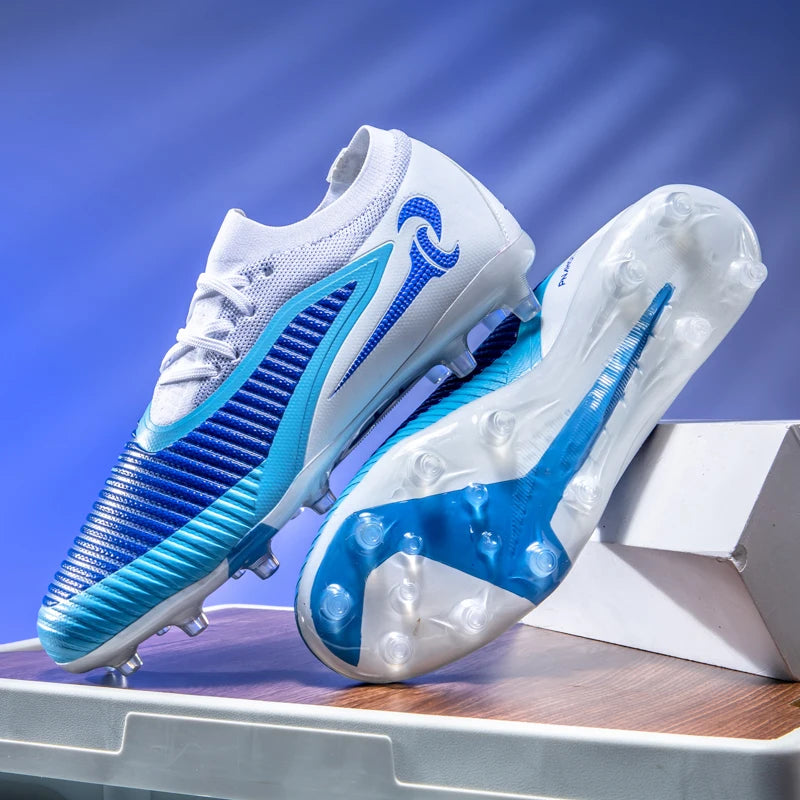 New Men Football Boots Outdoor Sport Boys Long Spikes Non Slip Breathable Match Training Cleats Soccer Shoes Adult Comfortable