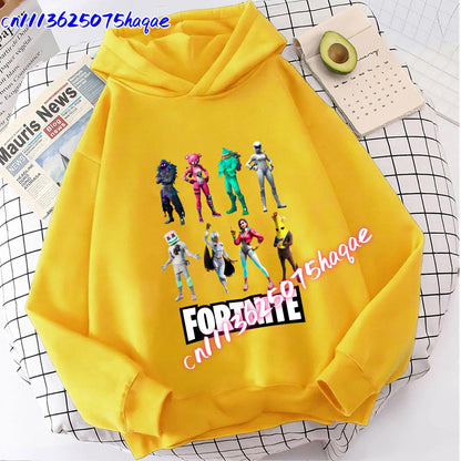 New Fortnite Kids Sweatshirts Cartoon Game Character Printed Hoodie Autumn Casual Children’s Tops Winter Baby Boys Clothing