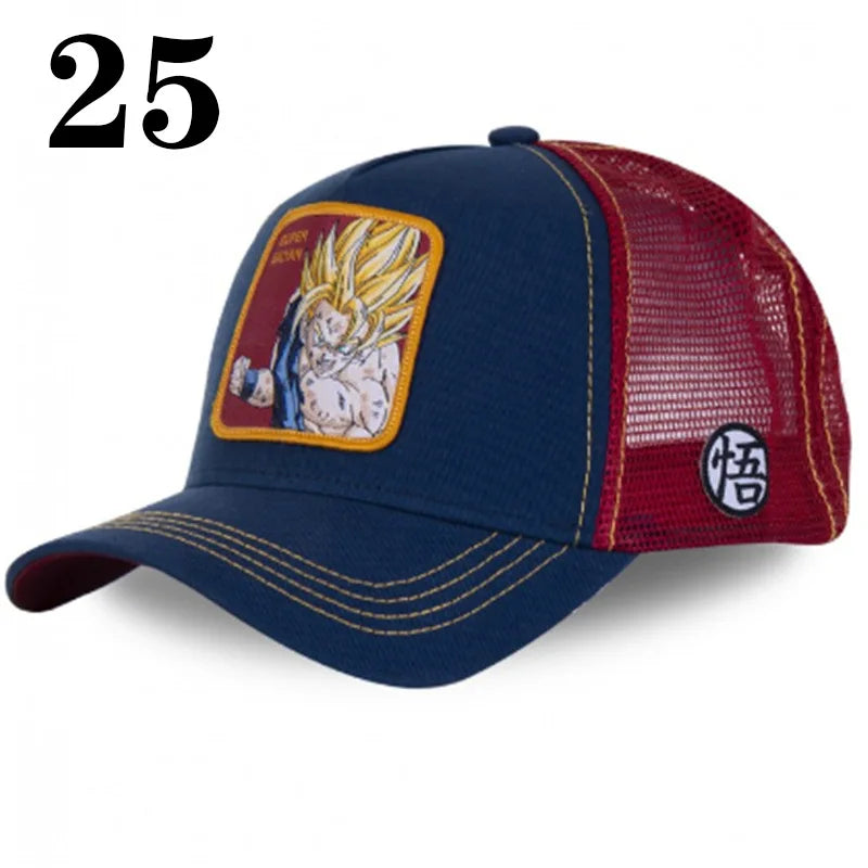 New Dragon Ball DRAGONBALL Mesh Cap Cartoon Mesh Cap Men And Women Baseball Cap Fashion Patch Trucker Cap
