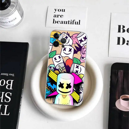 Cartoon B-Battle-R-Royale-F-FortniteS for iPhone 17 16 15 14 13 12 11 Pro Max Plus Transparent Soft TPU Phone Cover