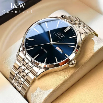 Carnival High-end Series I&W Brand Automatic Mechanical Watches Men Waterproof Watches 316L Steel Sapphire Business Men's Watch