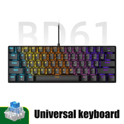 RGB White Mechanical Keyboard 60% Gaming Keyboard White Clavier Gamer Blanco Key Board Black PC Keyboards