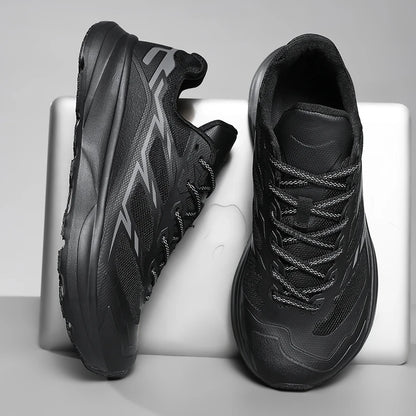 Wide Toe Men Running Sneakers, Minimalist Barefoot Shoes, Lightweight Breathable Zero Sole Outdoor Casual Walking Sport Shoes