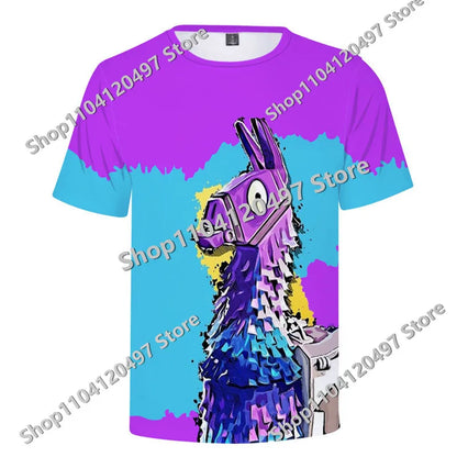 Fortnites Theme Birthday Number T-Shirt Summer Child White Clothes Cartoon Hot Game Short Sleeve Tees Casual Tops Funny Gifts