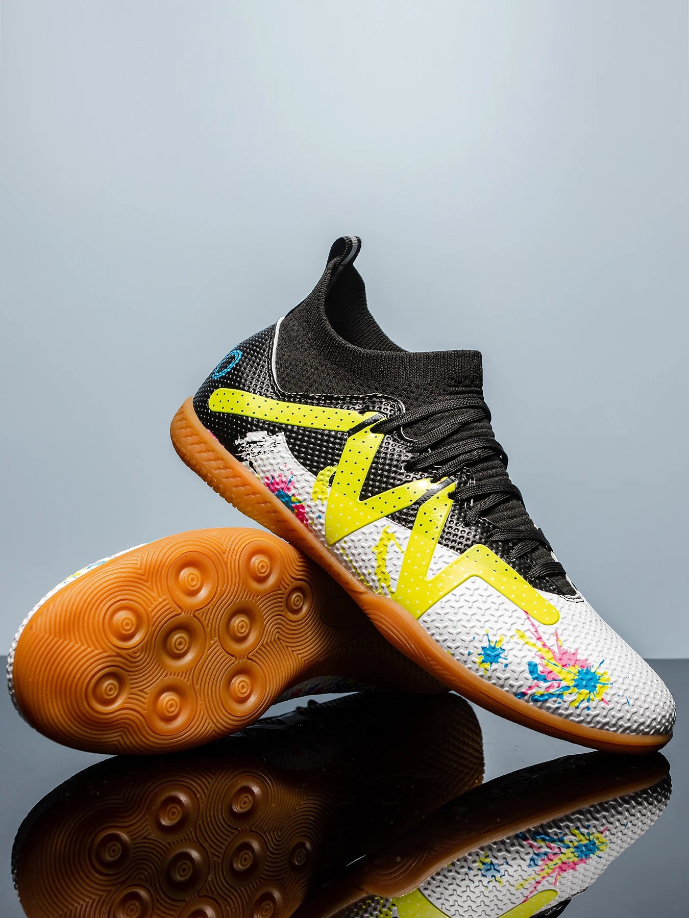 Professional Men's Indoor Flat Bottomed Football Shoes Adult Durable Comfortable Training Shoes Teenagers Non Slip Soccer Shoes