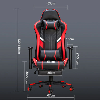 Massage Gaming Chair 7-Point Adjustable Seat Height Ergonomic Office Chair with Footrest and Lumbar Support GC-RC03 Chairs
