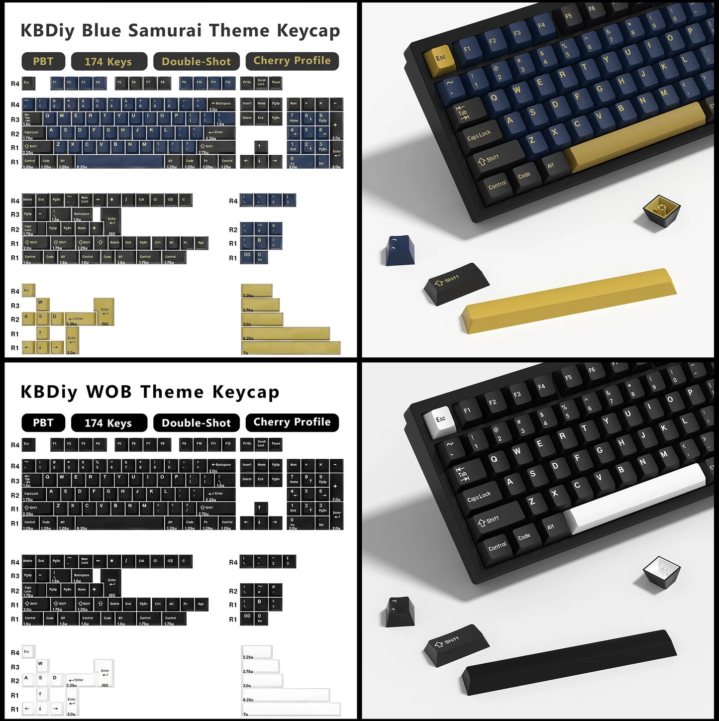 KBDiy GMK Illusion Tastenkappen Cherry-Profil Double-Shot PBT ISO-Tastenkappen für Gamer Mechanisches Tastatur-Kit Gaming Point Retro-Tastenkappe