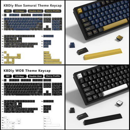 KBDiy GMK Illusion Tastenkappen Cherry-Profil Double-Shot PBT ISO-Tastenkappen für Gamer Mechanisches Tastatur-Kit Gaming Point Retro-Tastenkappe