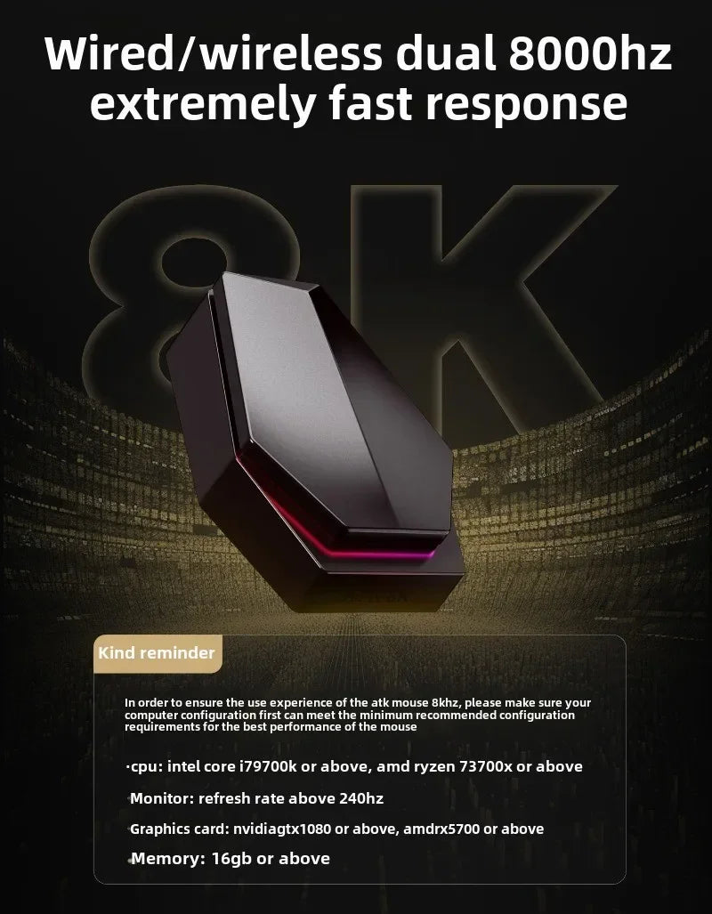 Nuovo mouse gaming wireless ultraleggero ATK X1 SE Starlight PAW3395 26K DPI, driver Hub Page, 1000Hz, accessori per giocatori PC