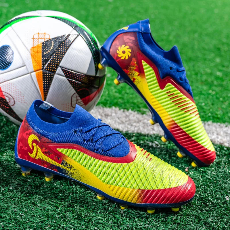 New Men Football Boots Outdoor Sport Boys Long Spikes Non Slip Breathable Match Training Cleats Soccer Shoes Adult Comfortable