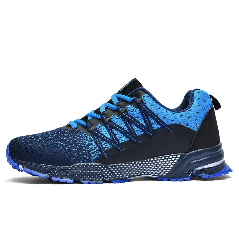 2025 Thick-Soled Sports Shoes Youth Mesh Breathable Running Shoes Trendy Spring Summer Korean Large Black and White Shoes Walk
