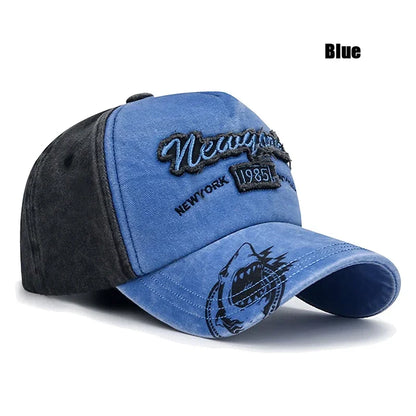 6 Colors New Unisex Washed Distressed Craft Patch 3 Dimensional Embroidery Design Baseball Cap
