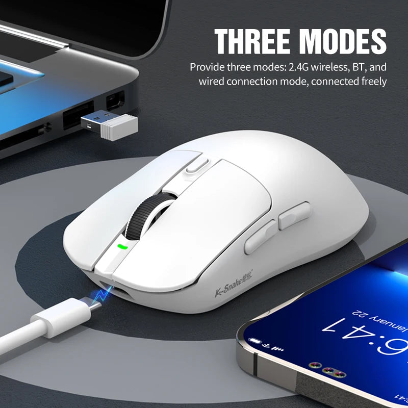 K-Snake X11 Bluetooth wireless mouse three-mode e-sports PAW3311 laptop desktop office game RGB magnetic charging