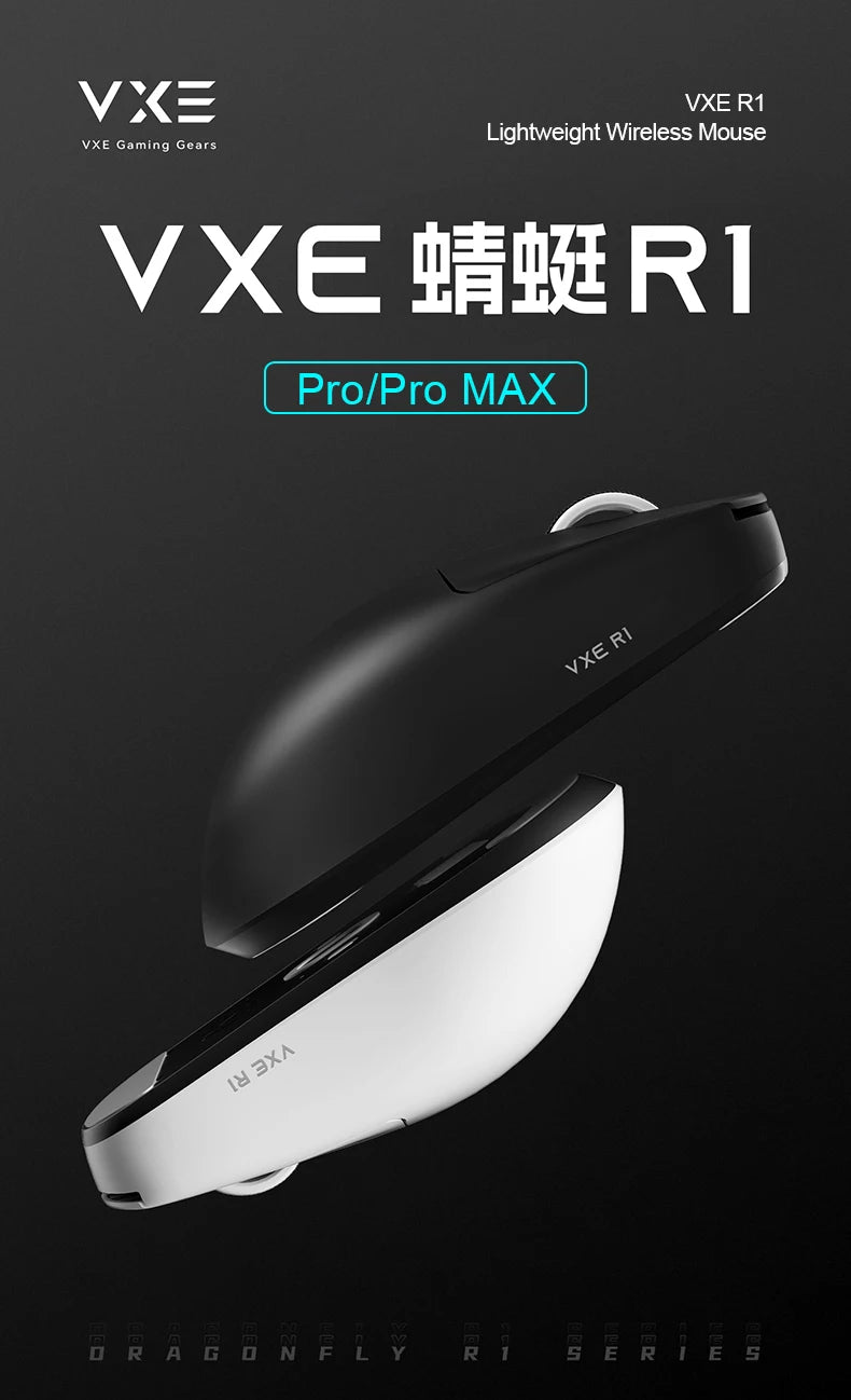 ATK VXE Dragonfly R1 Pro MAX Esports Wireless Gaming Mouse Rechargeable PAW3395 R1 Pro Lightweight Custom FPS Mouse For CSGO