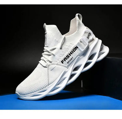 Zapatillas deportivas casual moradas de moda en oferta para mujer y hombre, calzado running con suela tipo blade, talla grande 48, ligeras y transpirables, zapatillas deportivas de malla para hombre