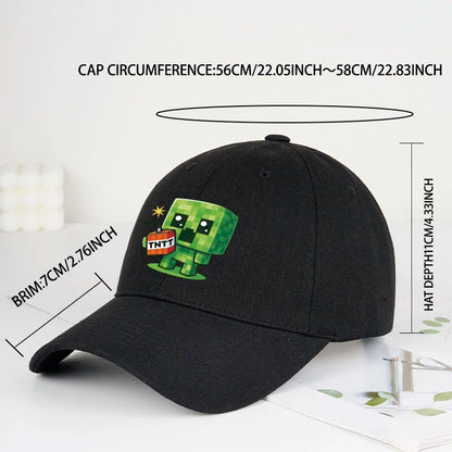 1 Creeper Pattern Baseball Cap | Unisex Hip-Hop Cap, lightweight and form-fitting, perfect for travel and casual wear year-round