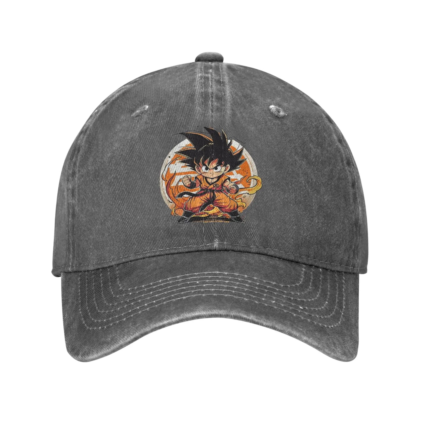 DBZ Little Kakarot Baseball Cap Casual Distressed Cotton Dragon Ball Sun Cap for Men Women Outdoor Adjustable Fit Hats Cap