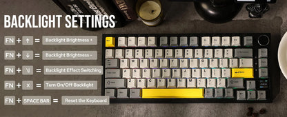 Ajazz AK820 Pro 75% mechanische Tastatur mit Gasket-Mount, Bluetooth 5.1/2.4G, kabellos/kabelgebunden, mit TFT-Bildschirm für Mac/Win