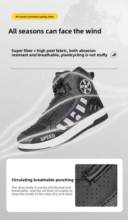 Motorcycle Professional Protective Riding Boots Four Season New Fashion Breathable Anti-Slip Men's Outdoor Off-Road Riding Shoes