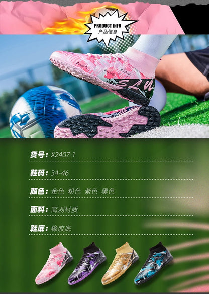 Size 34-46 Men's FG/TF Football Boots Futsal Professional Unisex Kids Soccer Training Outdoor Boys Football Sneakers