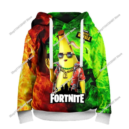 Kinderkleidung Geburtstag Süße Geschenke Fortnite Kinder-Hoodies Battle Royale Jungen Mädchen Anime-Sweatshirt Winter-Pullover-Oberteile für Kinder