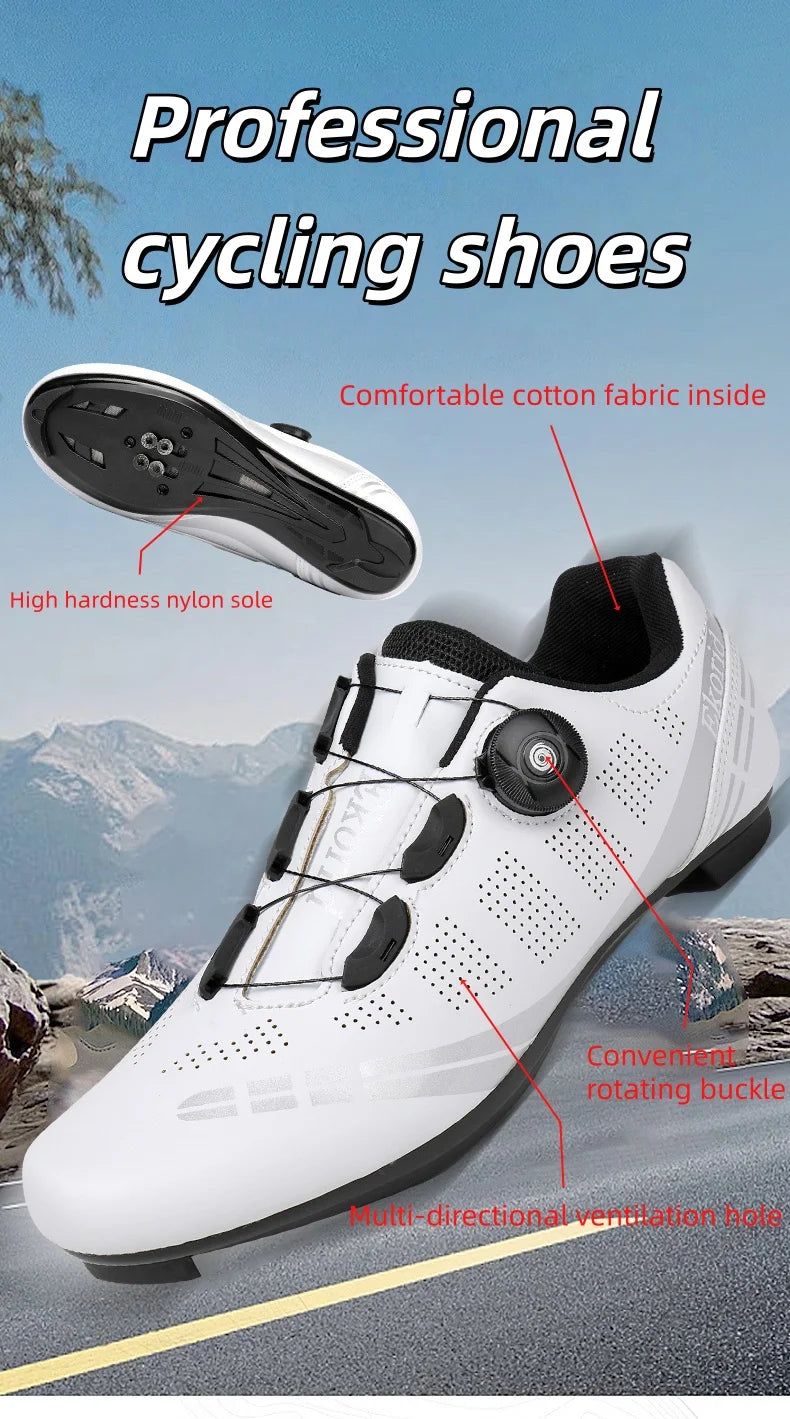Herren-Mountainbike-Schuhe MTB, atmungsaktiv, rutschfest, hohe Härte, geeignet für Outdoor-Straßenrennen und Mountain-Offroad-Fahrten 37-46
