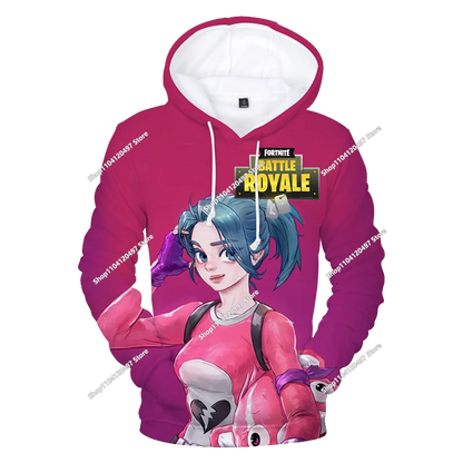 Neues Fortnite 3D-digital bedrucktes Kapuzensweatshirt für Kinder – modischer, trendiger Casual-Pullover, Geburtstagsgeschenk