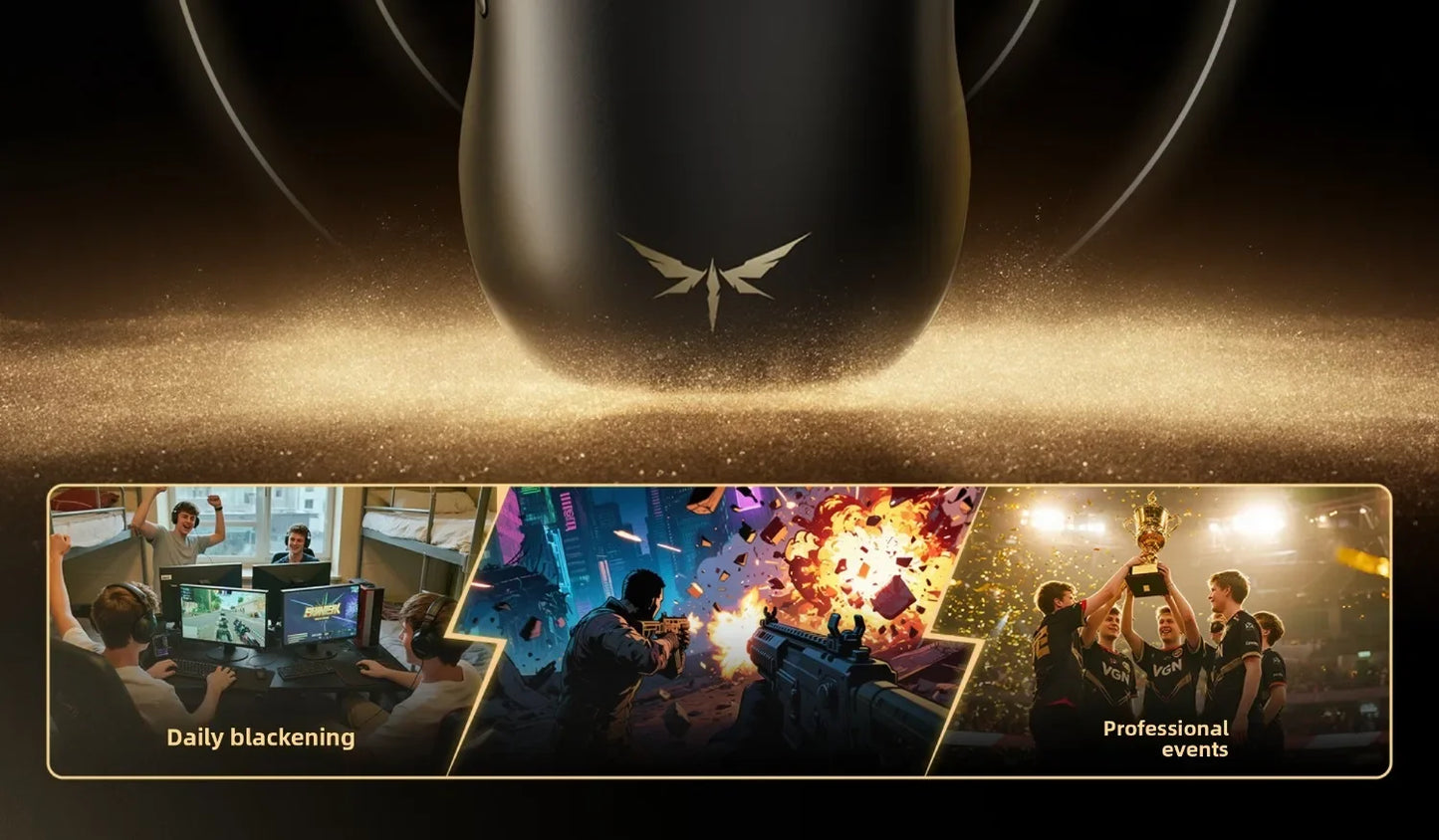 VGN Dragonfly F2 ProMax/Ultra E-Sports-Gaming-Maus 42000DPI 0.125ms für CSGO, Latenz kabelgebunden/kabellos, Dual 8K, 3 Modi, PAW3395/3950