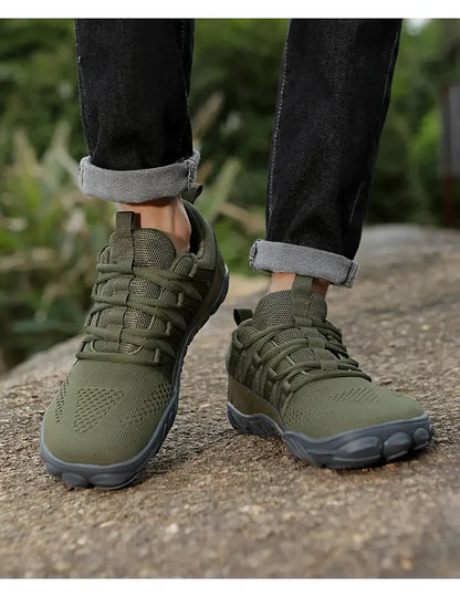 Scarpe da uomo semplici e leggere da trekking sportivo 2025, barefoot a punta larga, multifunzionali casual in mesh traspirante per camminare