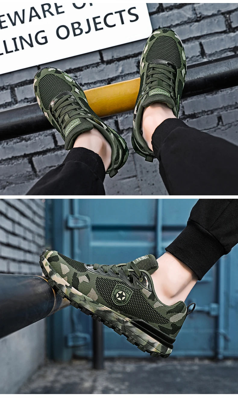 Men’s Camouflage Breathable Sports Shoes Comfortable Non-Slip Soft-Soled Shoes Suitable for Outdoor Activities