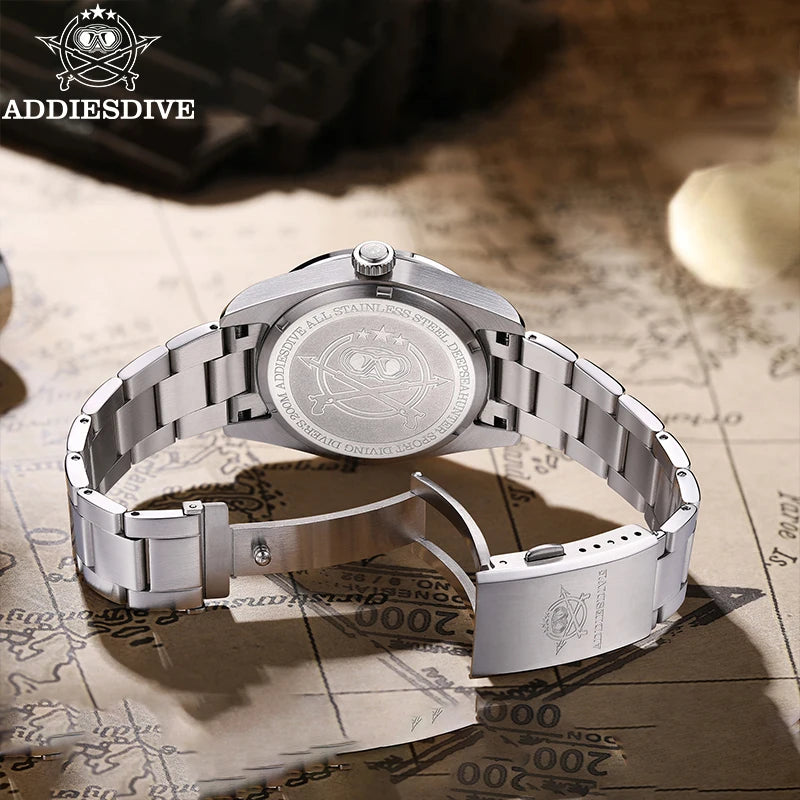 ADDIESDIVE Neue Luxus-Herrenuhr 200 wasserdichte Edelstahl-Quarzuhr BGW9 Super Blue Leucht-GMT-Edelstahluhr