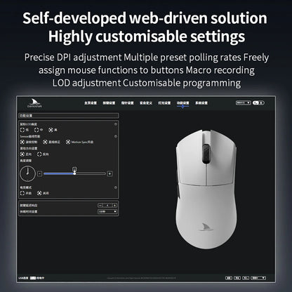 Motospeed Darmoshark M3 V2 Double 8K Gaming Mouse Bluetooth Wireless 26K DPI PAW3395 Sensor Macro Game Mouse For Laptop PC