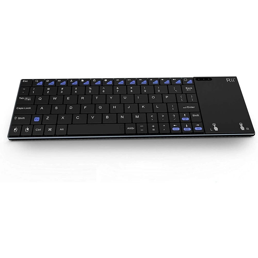 Teclado inalámbrico ruso, español, inglés y francés Rii K12+/i12+ Mini Keyboard con panel táctil para Android, laptop, PC y TV Box