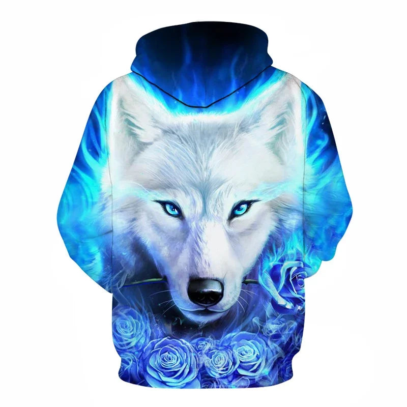 Animal Wolf 3D Printed Hooded Sweatshirts Men Women Fashion Casual Oversized Pullover Hip Hop Harajuku Streetwear Hoodies