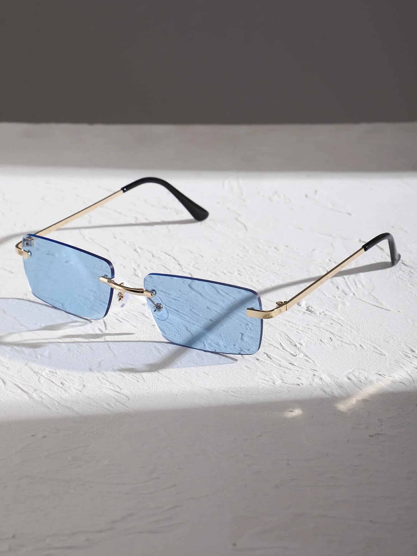 1/2PCS Unisex Metal Square Frame Fashio Rimless Sunglasses For Outdoor Beach Party