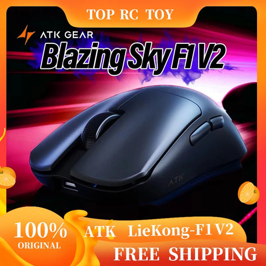 Mouse da gaming ATK F1 V2 Ultra MAX wireless tri-mode PAW3950 doppio 8k leggero ergonomico per esport, accessorio PC personalizzato