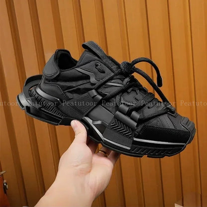 Size 35-46 Women’s and Men’s Sports Shoes High-Quality Patchwork Casual Sneakers Lace-Up Fashion Platform Sports Running Shoes Hot