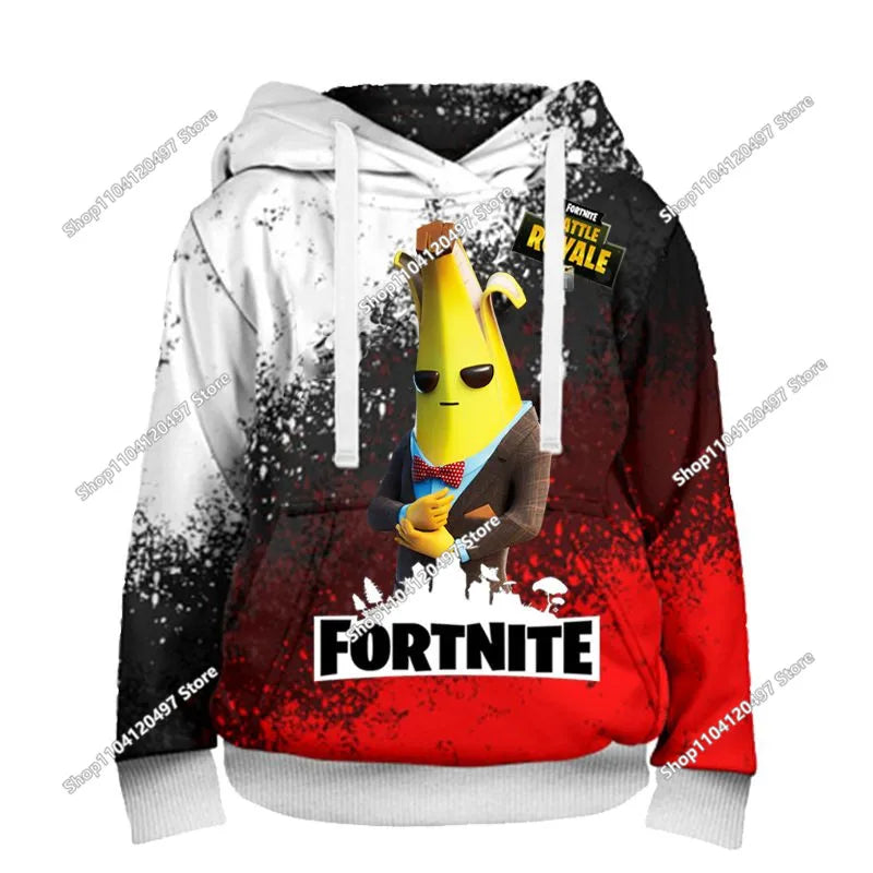 Kinderkleidung Geburtstag Süße Geschenke Fortnite Kinder-Hoodies Battle Royale Jungen Mädchen Anime-Sweatshirt Winter-Pullover-Oberteile für Kinder