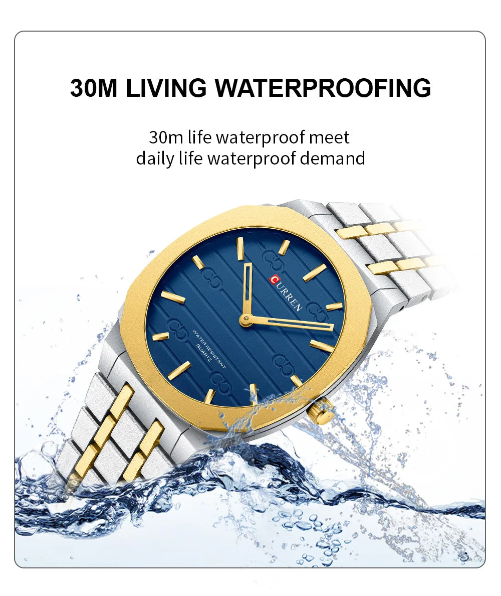 CURREN Top Luxury Brand Quartz Watch Men Stainless steel Strap Military Watches 30ATM Waterproof Wristwatch Relogio Masculino